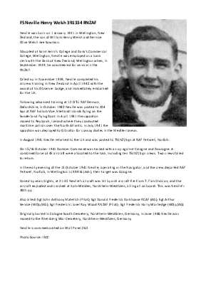A preview of a PDF biography for Welsh, Neville Henry
